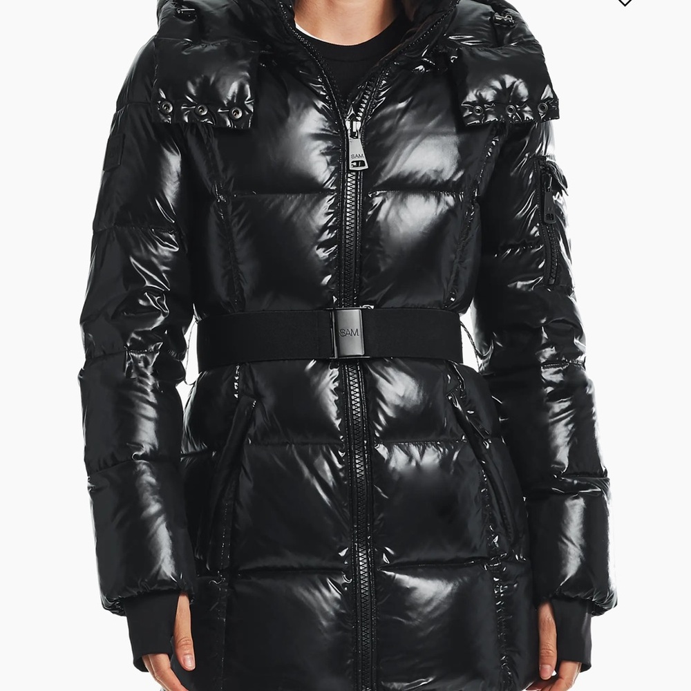 SAM. Shiny Black Puffer Jacket